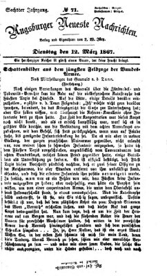 Augsburger neueste Nachrichten Dienstag 12. März 1867