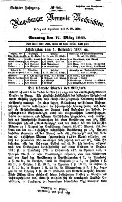 Augsburger neueste Nachrichten Sonntag 17. März 1867