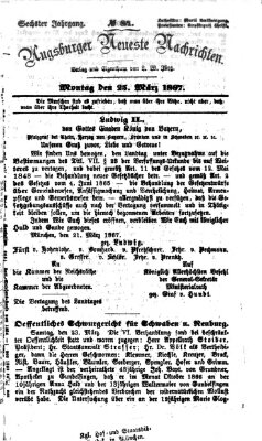 Augsburger neueste Nachrichten Montag 25. März 1867