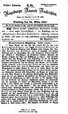 Augsburger neueste Nachrichten Dienstag 26. März 1867