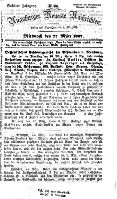 Augsburger neueste Nachrichten Mittwoch 27. März 1867