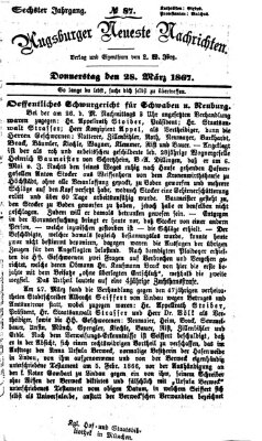 Augsburger neueste Nachrichten Donnerstag 28. März 1867