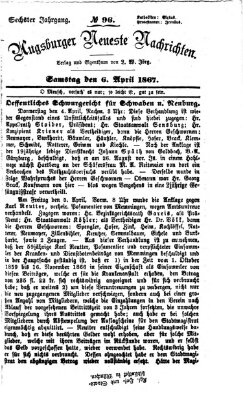 Augsburger neueste Nachrichten Samstag 6. April 1867