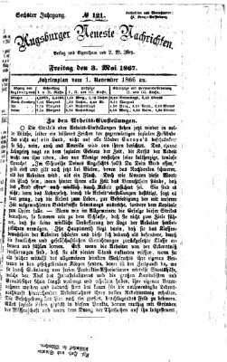 Augsburger neueste Nachrichten Freitag 3. Mai 1867