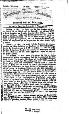 Augsburger neueste Nachrichten Dienstag 21. Mai 1867