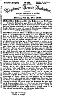 Augsburger neueste Nachrichten Montag 27. Mai 1867