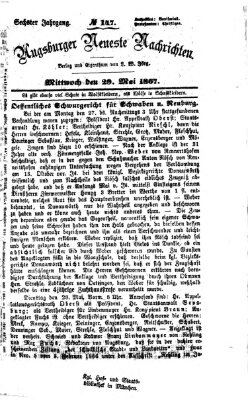 Augsburger neueste Nachrichten Mittwoch 29. Mai 1867