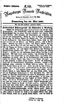 Augsburger neueste Nachrichten Donnerstag 30. Mai 1867