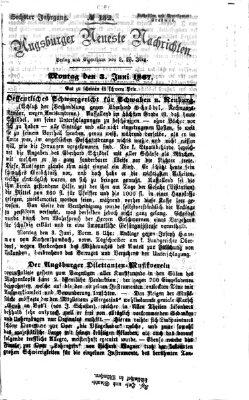 Augsburger neueste Nachrichten Montag 3. Juni 1867