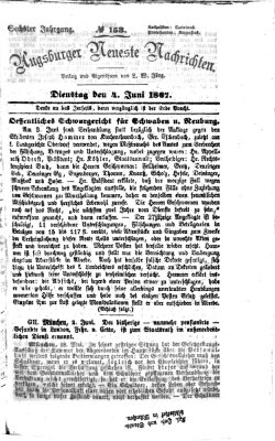 Augsburger neueste Nachrichten Dienstag 4. Juni 1867