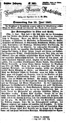 Augsburger neueste Nachrichten Donnerstag 13. Juni 1867