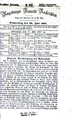 Augsburger neueste Nachrichten Donnerstag 20. Juni 1867