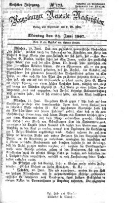 Augsburger neueste Nachrichten Montag 24. Juni 1867