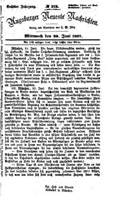 Augsburger neueste Nachrichten Mittwoch 26. Juni 1867