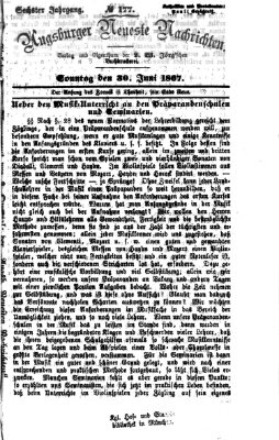 Augsburger neueste Nachrichten Sonntag 30. Juni 1867