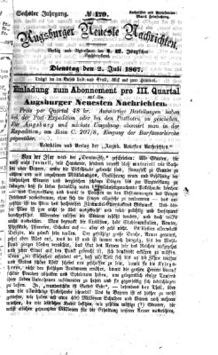 Augsburger neueste Nachrichten Dienstag 2. Juli 1867