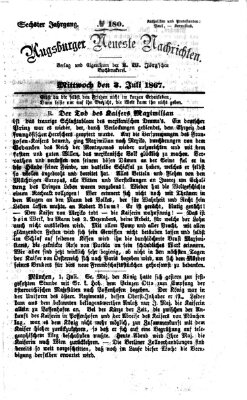 Augsburger neueste Nachrichten Mittwoch 3. Juli 1867