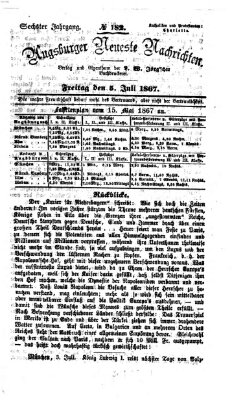 Augsburger neueste Nachrichten Freitag 5. Juli 1867