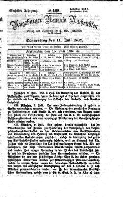 Augsburger neueste Nachrichten Donnerstag 11. Juli 1867