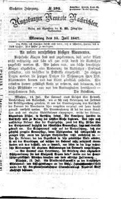 Augsburger neueste Nachrichten Montag 15. Juli 1867