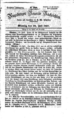 Augsburger neueste Nachrichten Montag 22. Juli 1867