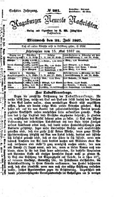 Augsburger neueste Nachrichten Mittwoch 24. Juli 1867