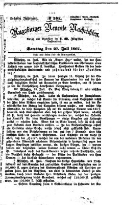 Augsburger neueste Nachrichten Samstag 27. Juli 1867