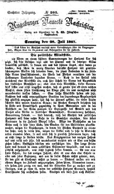 Augsburger neueste Nachrichten Sonntag 28. Juli 1867