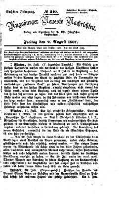 Augsburger neueste Nachrichten Freitag 2. August 1867