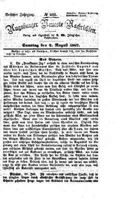 Augsburger neueste Nachrichten Samstag 3. August 1867