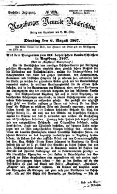 Augsburger neueste Nachrichten Dienstag 6. August 1867