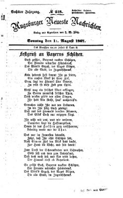 Augsburger neueste Nachrichten Sonntag 11. August 1867