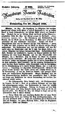 Augsburger neueste Nachrichten Donnerstag 29. August 1867