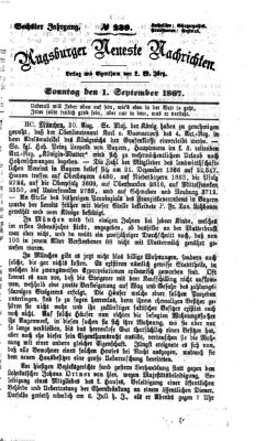 Augsburger neueste Nachrichten Sonntag 1. September 1867