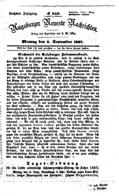 Augsburger neueste Nachrichten Montag 2. September 1867