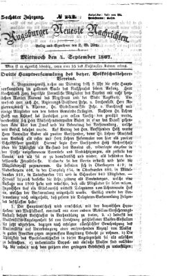 Augsburger neueste Nachrichten Mittwoch 4. September 1867