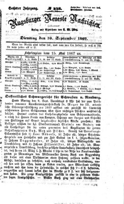 Augsburger neueste Nachrichten Dienstag 10. September 1867