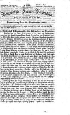 Augsburger neueste Nachrichten Donnerstag 12. September 1867