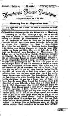 Augsburger neueste Nachrichten Samstag 14. September 1867