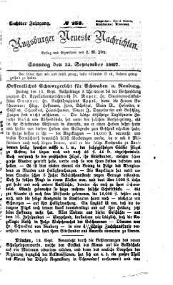 Augsburger neueste Nachrichten Sonntag 15. September 1867