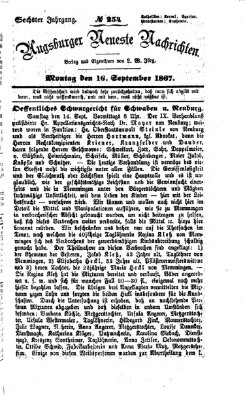 Augsburger neueste Nachrichten Montag 16. September 1867