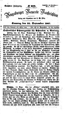 Augsburger neueste Nachrichten Sonntag 22. September 1867