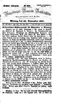 Augsburger neueste Nachrichten Montag 23. September 1867