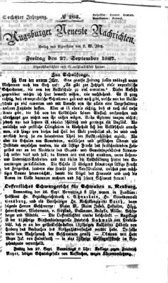 Augsburger neueste Nachrichten Freitag 27. September 1867