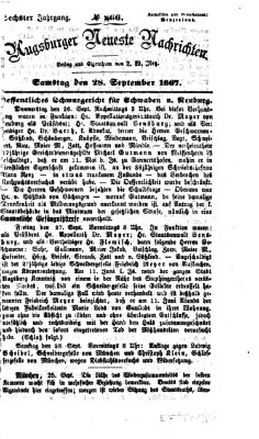 Augsburger neueste Nachrichten Samstag 28. September 1867