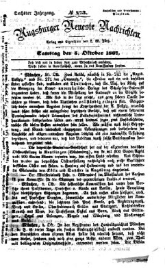 Augsburger neueste Nachrichten Samstag 5. Oktober 1867