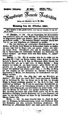 Augsburger neueste Nachrichten Sonntag 13. Oktober 1867