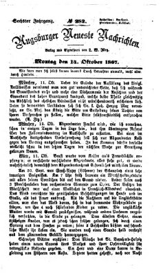 Augsburger neueste Nachrichten Montag 14. Oktober 1867