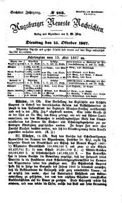 Augsburger neueste Nachrichten Dienstag 15. Oktober 1867