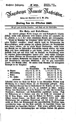 Augsburger neueste Nachrichten Freitag 18. Oktober 1867